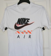 Nike Air Graphic Tee Shirt White Black Orange Size Small 100% Cotton ShortSleeve