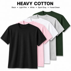 Gildan Heavy Cotton 5000 T-Shirt 3 & 5 Pack Men’s Blank Crew Neck Tee S-5XL
