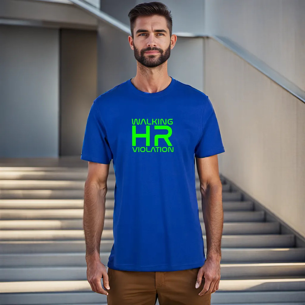 MEN WOMENS TEE TSHIRT UNISEX WALKING HR VIOLATION OFFICE WORKER CLOWN FUNNY GIFT
