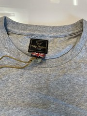 Triumph Motorcycles T-Shirt Mens Medium Burnham Gray Marl Spellout Logo Cotton