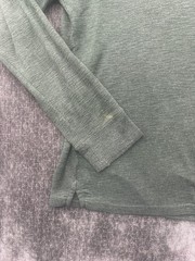 Apt 9 Premier Flex Henley Shirt Mens Medium Olive Green Cotton Knit Perfect Fit