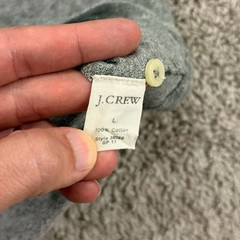 J Crew Field Knit Henley Shirt Mens Large Gray Short Sleeve 100% Cotton