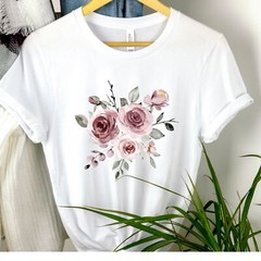Watercolor Floral Trendy Spring Rose Mother’s Day Dusty Rose & Wildflower Shirt