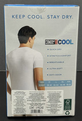 32 Degrees Cool Men’s 3pk Shirt XXL Short Sleeve Crew Neck White Quick Dry New