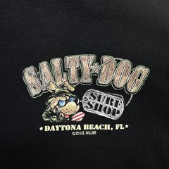 Vtg Salty Dog Surf Shop T-Shirt, Daytona Beach, Military “Support Our Troops” XL