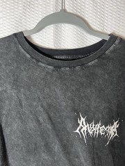 Oversized “Anxiety” Acid Wash Graphic Tee Charcoal Grey Y2K Grunge Streetwear