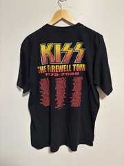 Vintage 90s Y2K Kiss Farewell Tour Band T Shirt Size Large USA Single Stitch