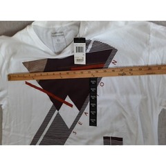Sean John Men XL Geometric Art Logo Bright White Holiday I6 Injection T-Shirt SS