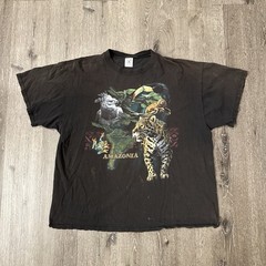 Vintage Amazonia Shirt Mens 2XL Nature Rainforest Double Sided Graphic 90s