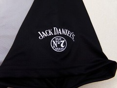 Alleson Athletic Jersey Adult Size M Gray Black V Neck Jack Daniels on Sleeve