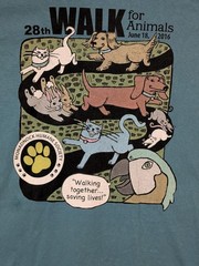 The Mountain Men’s T-shirt Blue Walk For Animals Cats & Dogs Large #4047