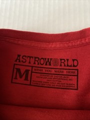 Travis Scott AstroWorld Chicago 2018 Wish you Were Here T-Shirt Medium Red Tour
