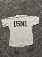 Vintage US Marine Corps White Shirt USA Made Single Stitch Size Large *Stains