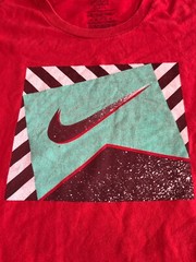 Nike Shirt Men’s Large Red Short Sleeve Crew Neck Square Logo Graphic Tee