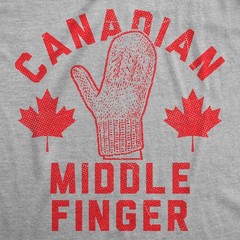 Mens Funny T Shirts Canadian Middle Finger Sarcastic Snow Gloves Graphic Novelty
