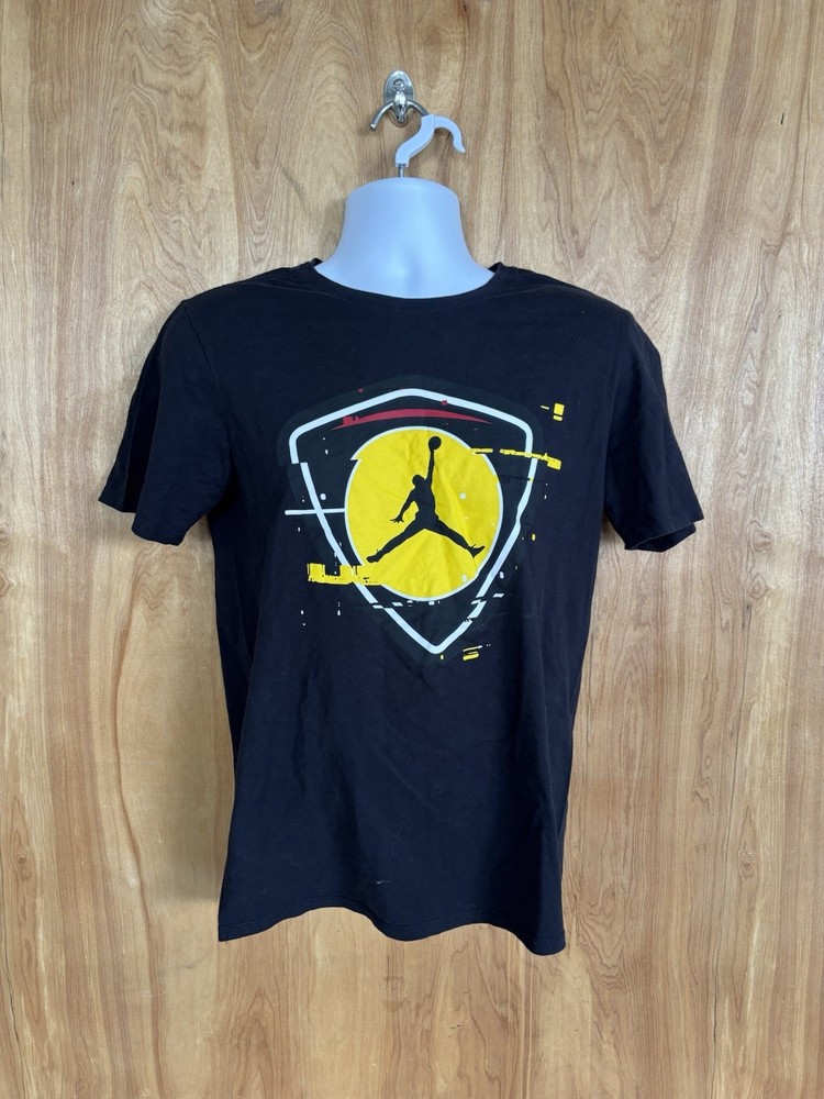 Jordan Jumpman Shield Graphic T-Shirt Men’s Small Black Basketball Tee