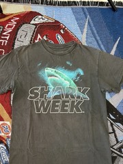 Discovery Channel Shark Week Shirt Black Men Medium Great White Shark 2011