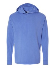 Comfortwash By Hanes Men Garment-dyed Hooded Long Sleeve T-shirt Forte Blue Med