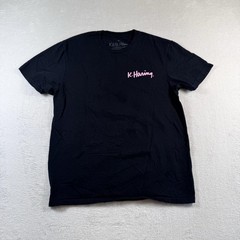 Keith Haring Shirt Mens Medium Black Pink Three Eyes Smiley Graphic Tee Art
