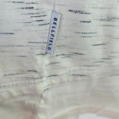 White Marbled Slub T Shirt Mens MEDIUM Space Dye Earthy Casual Prep BELLFIELD