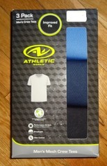 3 Pk Athletic Works Men Breathable Mesh Crew Tees Shirt Blue Black S M L XL 2X3X