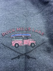 G.H. Bass & Co. Shirt Men Medium Asphalt Heather Rock Mills Lake Graphic Tee New