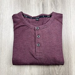 Public Rec Long Sleeve Henley T-Shirt Mens Size Extra Large Maroon