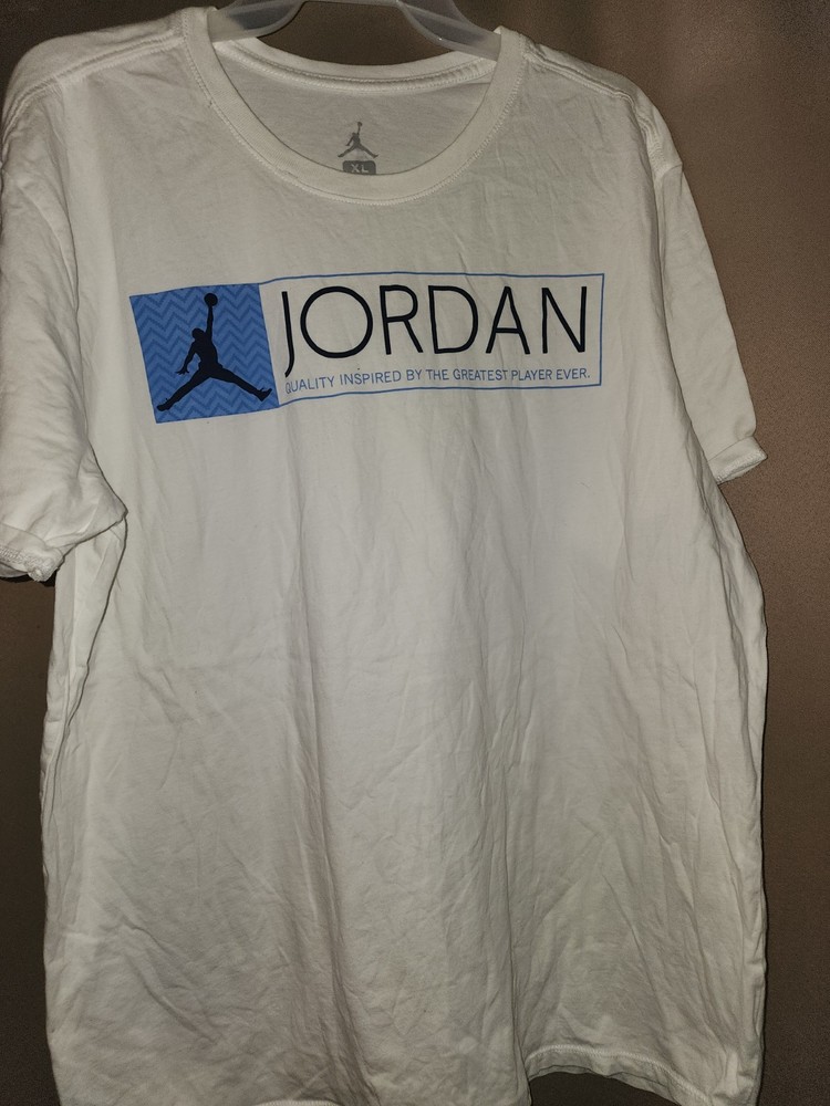 Jordan Men’s White Jumpman Logo Graphic Cotton Jersey Crew Neck Tee XL