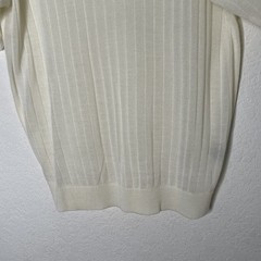 Vtg Henri Valdise Collection Short Sleeve Knit Shirt Mens Sz M Cream Semi Sheer