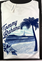 Tommy Bahama Men’s Graphic T / Big-Tall / White / 100% Cotton / AZUL SAILS