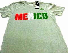 Men’s Adidas Performance Mexico Soccer Federation SS Logo Tee shirt Grey Size XL
