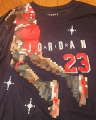 AIR JORDAN Black Long Sleeve Digital Pixels Of MJ In Air T-Shirt Size XXL#23