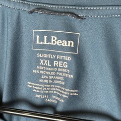 LL Bean Mens Slightly Fitted Base Layer Shirt Size XXL Reg Blue Stretch Hiking