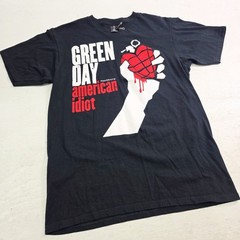Green Day American Idiot Hand Grenade T-Shirt Black Punk Rock Men’s Sz M EUC