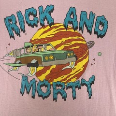 Adult Swim T-Shirt Mens Medium Light Pink Rick And Morty TV Show Cartoon Promo