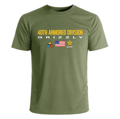 US Army 40th Armored Division T-Shirt Officially Licensed
