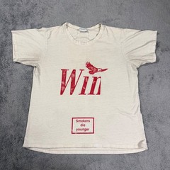Rhude Win Smokers Die Younger Graphic T-Shirt Mens Small Cream Red Off-White
