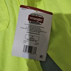 NEW Wrangler Workwear Men’s Hi-Vis Yellow Long Sleeve Pocket T-Shirt MEd 38-40
