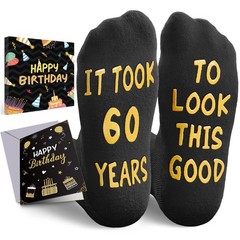 60th Birthday Gifts – 60 Year Old Socks with Birthday Card for Dad Mom, Gifts…