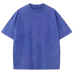 Oversized washed Heavyweight 100% Cotton T-Shirt Vintage Wash Blank Tee S-XXL