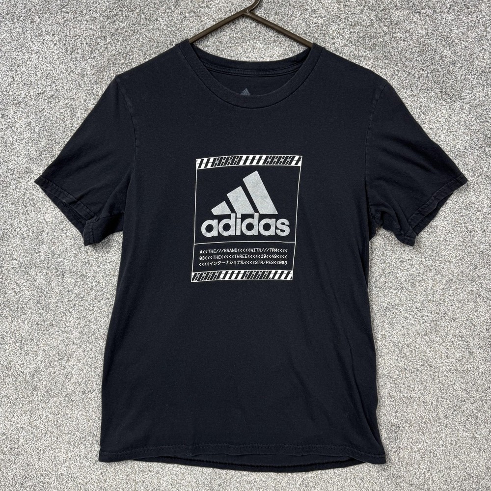 Adidas Shirt Sz S Amplifier Tee Athletic Japanese Lettering Techwear Streetwear