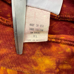 VTG 1990’s Tie Dyed Turtle Men’s 100% Cotton L/S T-Shirt Orange • USA • XL