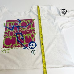 Vintage 1997 Troy Soccer City TShirt Diadora Chevy Cropped Single Stitch Size XL