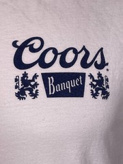 COORS BANQUET Beer Waterfall Seal White T-Shirt Tee Luv Men’s MEDIUM