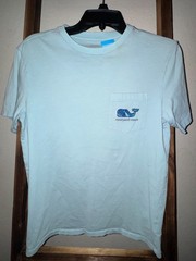 Vineyard Vines Men’s Small Whale Pocket Crew TShirt “BONEFISH WHALE FILL”