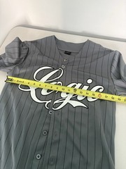 Logic “The Incredible True Story” Baseball Pinstripe Jersey Hip Hop Gray Size S