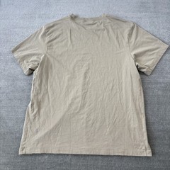 Lululemon T Shirt Men XL Tan Short Sleeve Logo Crew Neck Gym Running Athleisure