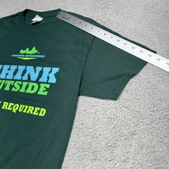 Port Company T-Shirt Med Core Blend Tee Green Short Sleeve Think Outside The Box