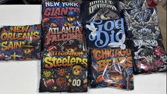 Black/White/Blue T-Shirts with designs, Packed in all sizes (S/M/L/XL/2XL
