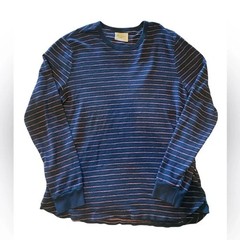 Sol Angeles Men’s XL Long Sleeve Crewneck Shirt Navy Pink Striped